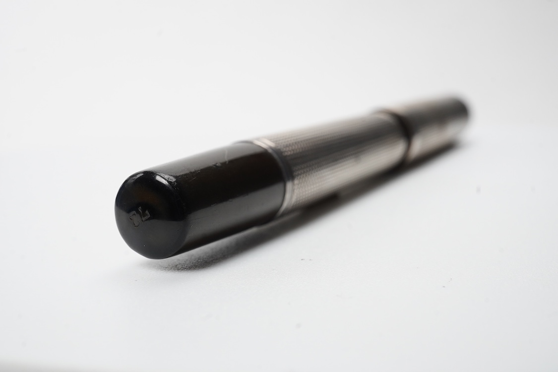 A Waterman FDW silver eye dropper No.72 in fine barley pattern, No.2 Waterman nib